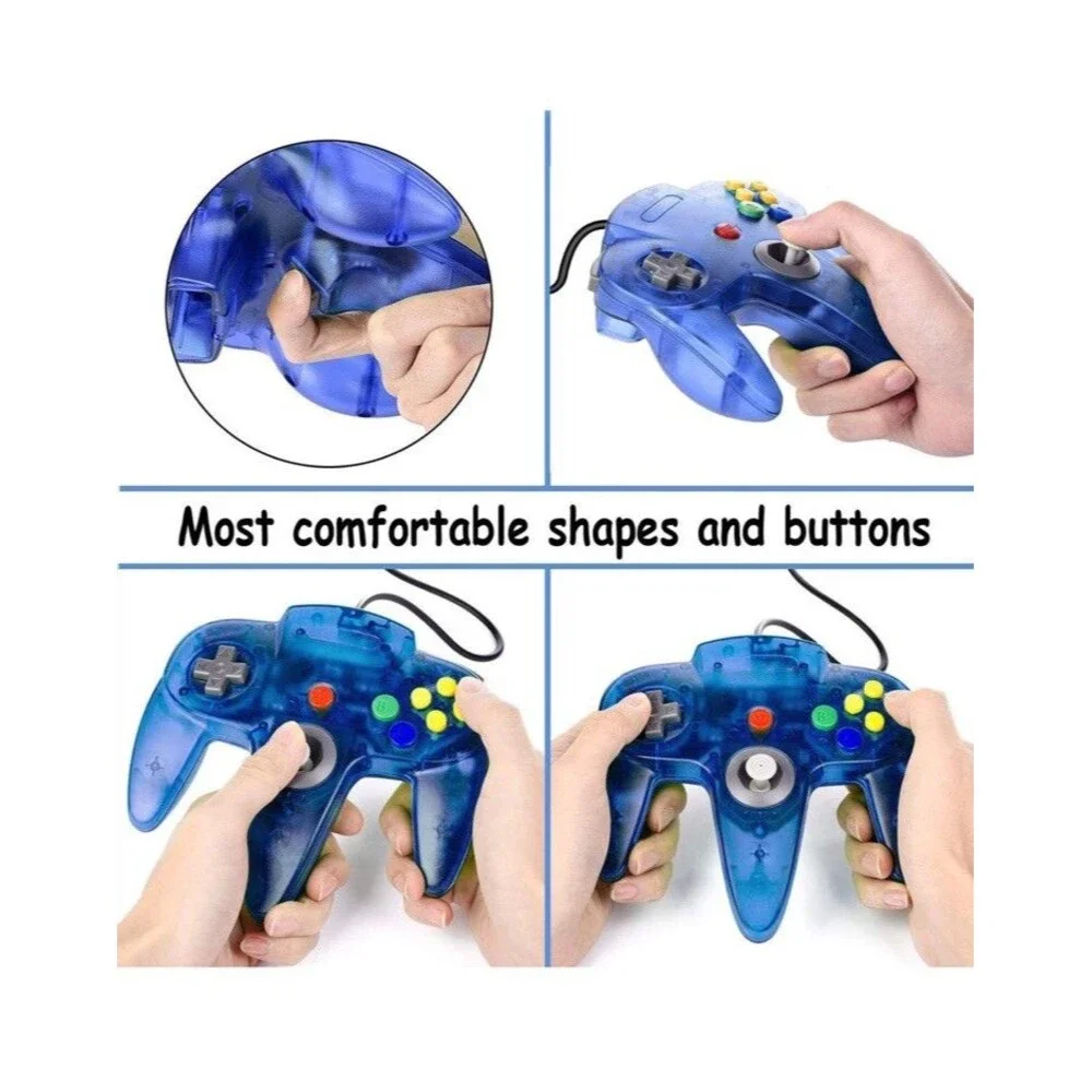 King Smart Birsppy N64 Controller, Wired N64 Controllers Sapphire Blue/ Purple